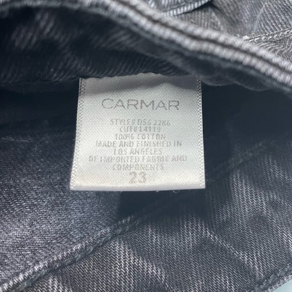 Carmar Emilia Sturgis Black Distressed Spike Studded Fray Hem Jeans size 23 - Picture 10 of 11